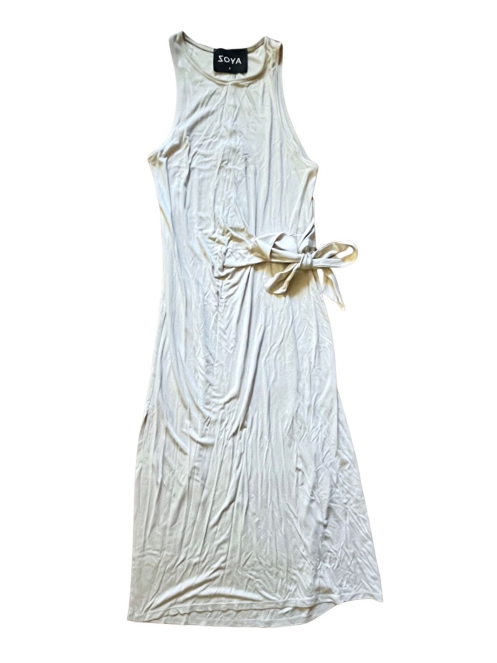 NWT Zoya Women's White Relaxed Summer Dress Sleeveless Upscale Casual Chic